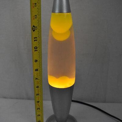 Yellow/Green/Silver Lava Lamp. Works