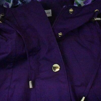 Purple & Floral Rain Jacket Windbreaker by Susan Graver, size Medium