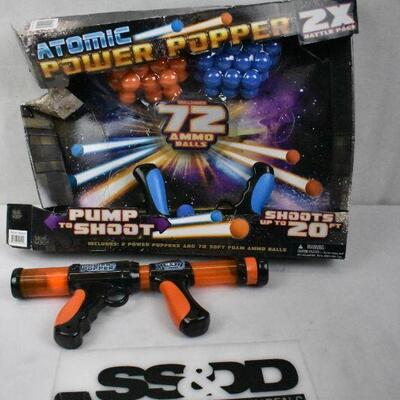 Atomic Power Popper 2X Battle Pack with Foam Ammo Balls. Open/Used