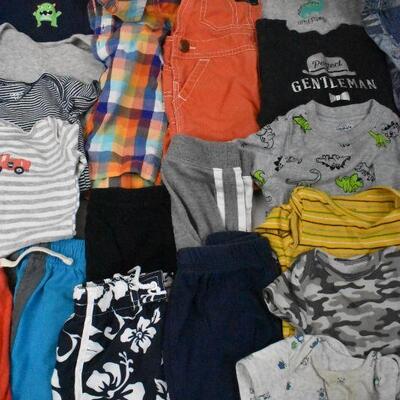 26 pc Infant Clothing NB, 0-3m, 6-12m, 9-12-m (mostly summer)