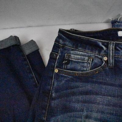 3 pairs Women's Denim Jeans: Buckle Black sz 26, KanCan 27 & 28