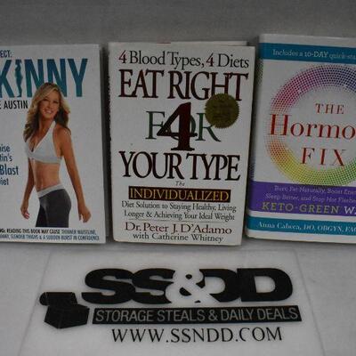 3 Hardcover Health Self Help Books: Skinny -to- Hormone Fix