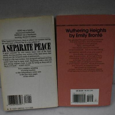2 Paperback Fiction Novels: A Separate Peace & Wuthering Heights