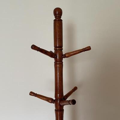 Lot 28 - Wooden Coat Rack with Umbrella Stand