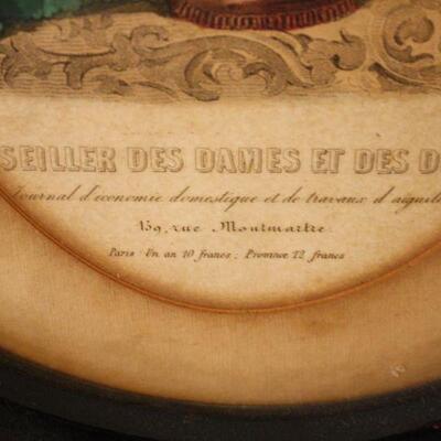 Lot #45: French Antique Print in Oval Frame by Anis Toud 