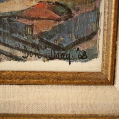 Lot #46: Don Darcy â€˜68 Framed Art Print on hardboard 