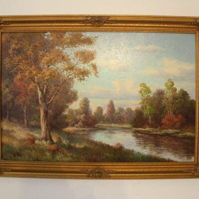 Lot #47: Stunning L Writts Oil Painting On Large Canvas 