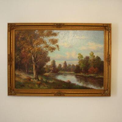 Lot #47: Stunning L Writts Oil Painting On Large Canvas 