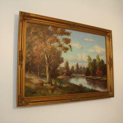 Lot #47: Stunning L Writts Oil Painting On Large Canvas 