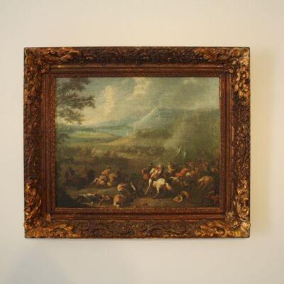 Lot #48: Fine art print on Hardboard in exquisite Coppertone gilded frame 