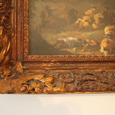 Lot #48: Fine art print on Hardboard in exquisite Coppertone gilded frame 