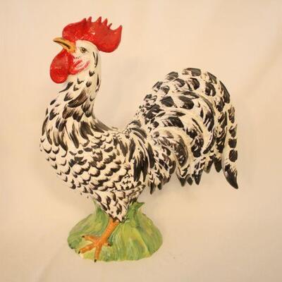 Lot #52: 2 PC LOT of Vintage Ceramic Hand Painted Roosters Made in Italy and Taiwan 