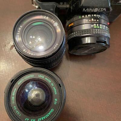 Minolta X-9 35mm camera / 3 lenses 
