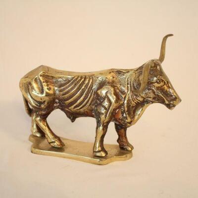 Lot #55: Castilian Imports 1977 Brass Longhorn Bull 