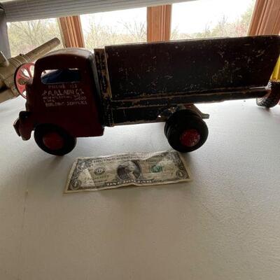 Vintage metal & wood toy truck