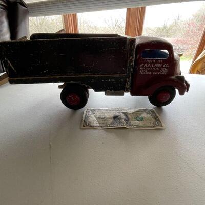 Vintage metal & wood toy truck