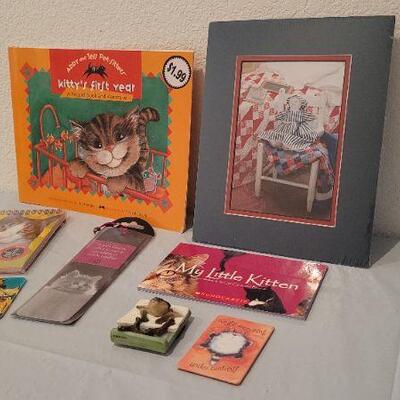 Lot 37: Assorted New CAT THEME Collectibles - Books and Magnets