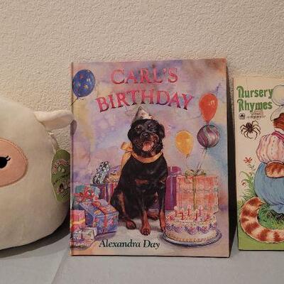 Lot 55: (2) Children's Books + New Plush Animal
