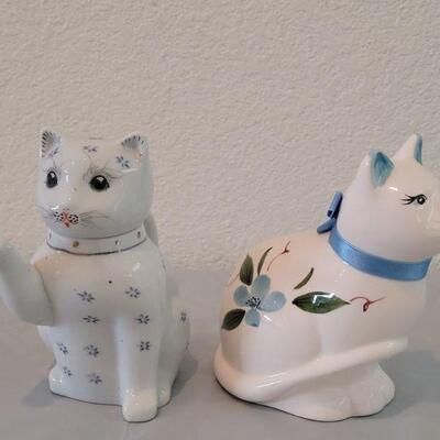Lot 77: Cat Tea Pot and Painted Cat (marked on bottom)