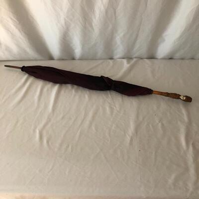 Lot 32 - Pair of Carved Handled Umbrellas 