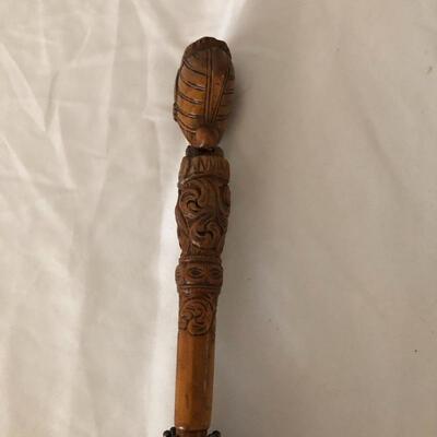 Lot 32 - Pair of Carved Handled Umbrellas 