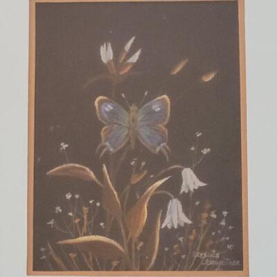 Lot 102: Butterfly Original Art Signed by Artist 