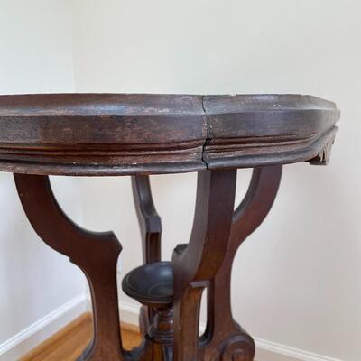 Lot 51 - Antique Marble Top Table w/ Casters
