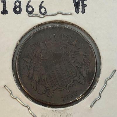 Lot 51 - 1866 Two Cent Piece