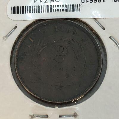 Lot 51 - 1866 Two Cent Piece