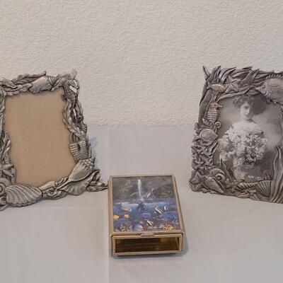 Lot 118: Marine Life (2) Photo Frames and Music Trinket Box