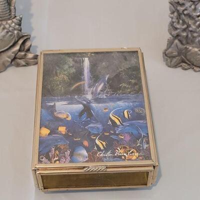 Lot 118: Marine Life (2) Photo Frames and Music Trinket Box