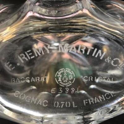 Lot 10P.  Remy Martin Centaure Cognac Baccarat Crystal Decanter with stopper and metal plaqueâ€”$75