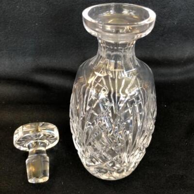 Lot 11P. Waterford Lismore Vertical cut Decanter with stopper & 4 Waterford Lismore sherry glasses â€” $87.50