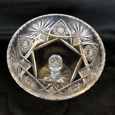 Lot 20P. Vintage Cut Glass Crystal Stem Compote Pedestal  — $17.50