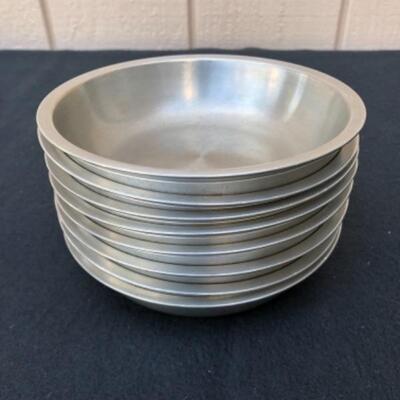Lot 31P. 8 Pewter ice cream bowls, Crown Roseâ€” $40
