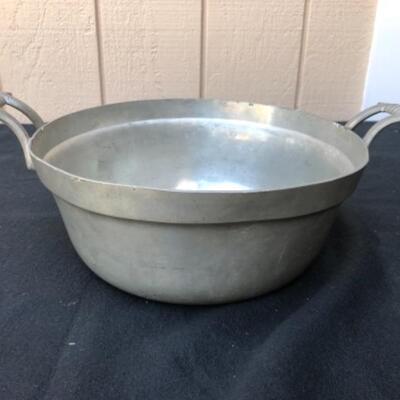 . Lot 37P. Pewter porridge bowl with no lid, large, two handles, stamped London, P. H. Strauss Engl. Blockzinn, monogrammed Von Chr....