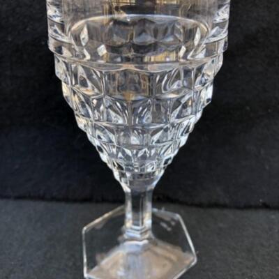 Lot 52L. Fostoria American Stemware, 12 Sherry/Cordial Glasses with hexagonal bases â€” $30