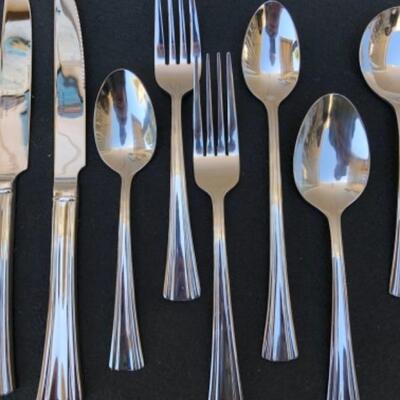 Lot 63L. Reed & Barton Stainless Flatware, Brookshire pattern, New and Unused, 115 Pieces â€” $225
