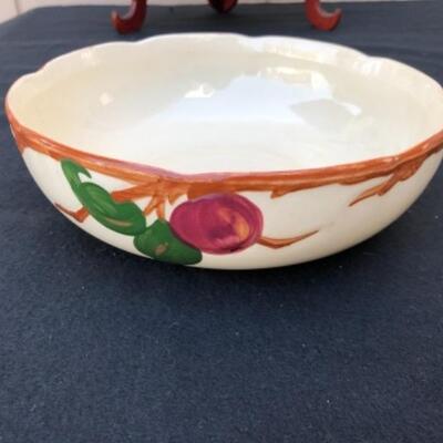 Lot 68L. Vintage Franciscan Earthenware Apple: 1 Medium Oval Platter, 2 Deep Long Oval Serving Dishes, 1 Gravy Boat with Attached Plate,...