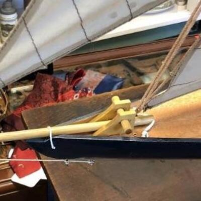 Lot 92S. Authentic Models 1901 Americaâ€™s Cup Boat - Columbia, Large  Schooner Classic Sailing Ship Lines / Boat, Historic American Cup...