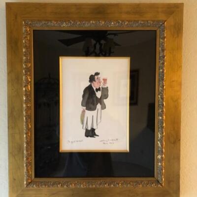 Lot 94 IW102. Two Guy Buffet watercolors, original,  signed, beautiful, gold gilded frames, with certificates â€” $225