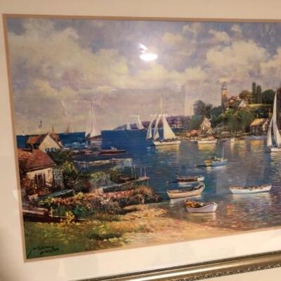 Lot 96 IW124. Limited edition, â€œSailing inâ€ by Ming Feng, signed and numbered (613 of 700) framed print (31â€ x 23â€); frame (33â€...