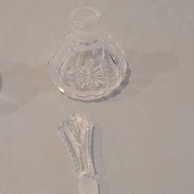 Lot 141: (2) Waterford Perfume Bottles (one has a chipped stopper)