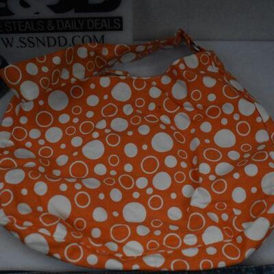 4 pc Handbags/Tote Bags/Purses: 2 Denim, 1 Black, 1 Orange