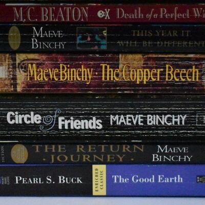9 Paperback Fiction Books: Elizabeth Adler -to- Pearl S. Buck