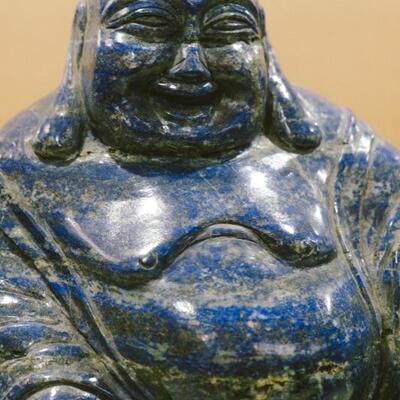 Blue Lapis Solid Hand Carved Stone Buddha