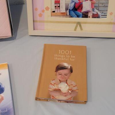 Lot 162: Baby Girl Scrapbook, Mom Books and Photo Frame