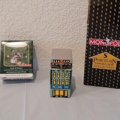Lot 169: Monopoly Trinket Box and Ornament 