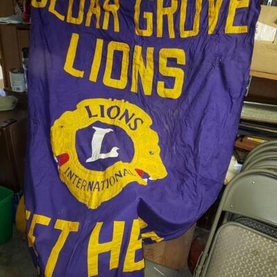 Vintage Lions Club banner 7 feet long