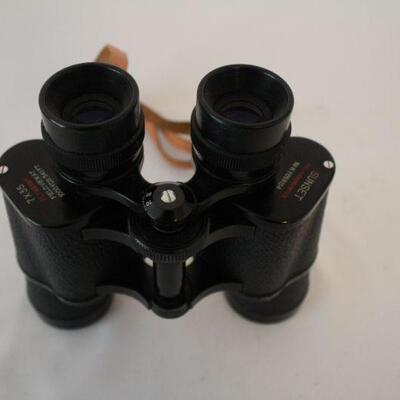 Lot #78: Vintage Sunset Fully Coated Optics 7x35 Binoculars with Leather Case 